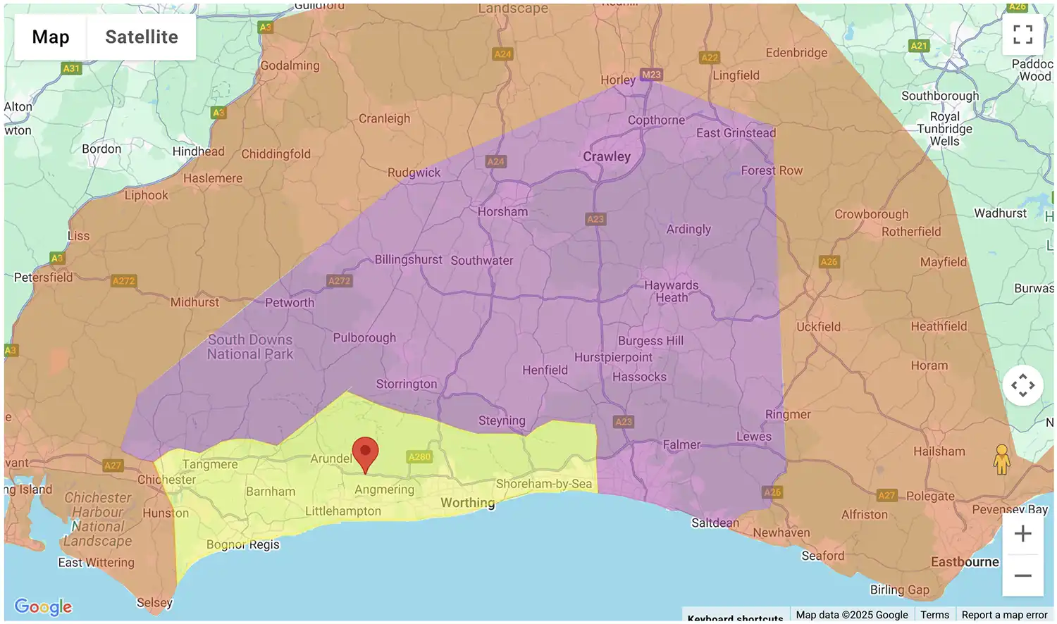 Gas Bottles Uckfield delivery zone map - click to see on BBQ Gas Bottles
