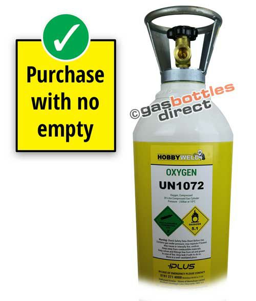 Hobbyweld Oxygen Plus Gas New Full Cylinder